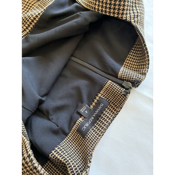 Banana Republic Brown Plaid Sleeveless Dress Women Sz 4 Academia Gingham Preppy - Picture 5 of 8